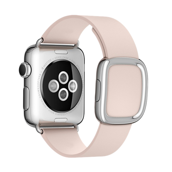 Ремешок кожаный Modern Buckle для Apple Watch 2 / 1 (38mm) Нежно-Розовый - Изображение 11715