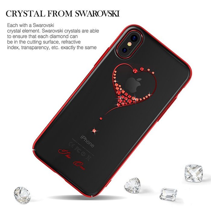 Чехол накладка Swarovski Kingxbar Wish Series для iPhone X Красный - Изображение 12173