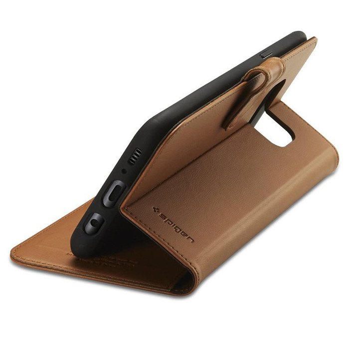 Кожаный чехол книжка Spigen Wallet для Samsung Galaxy S8 Коричневый - Изображение 7215
