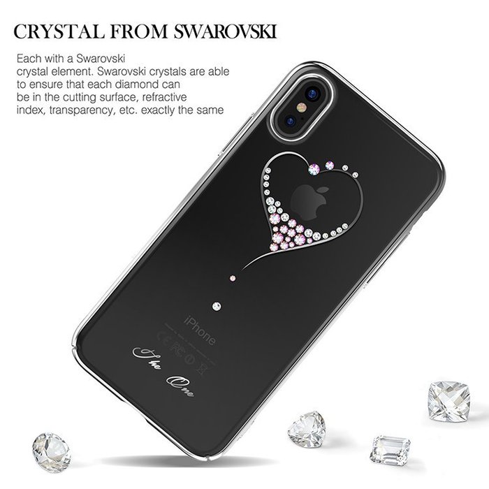 Чехол накладка Swarovski Kingxbar Wish Series для iPhone X Серебро - Изображение 12193