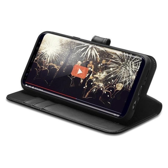 Кожаный чехол книжка Spigen Wallet для Samsung Galaxy S8 Черный - Изображение 7219