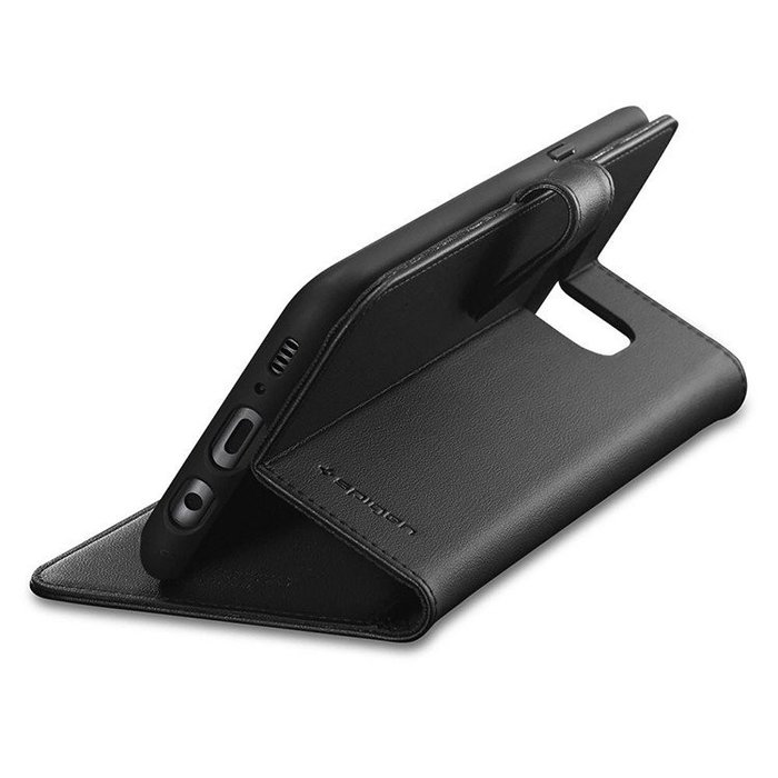 Кожаный чехол книжка Spigen Wallet для Samsung Galaxy S8 Черный - Изображение 7223