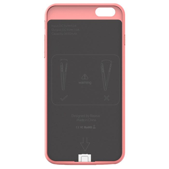 Внешний аккумулятор - Чехол Baseus Power Bank Case 2600 mAh для iPhone 8 / 7 Розовый - Изображение 12679