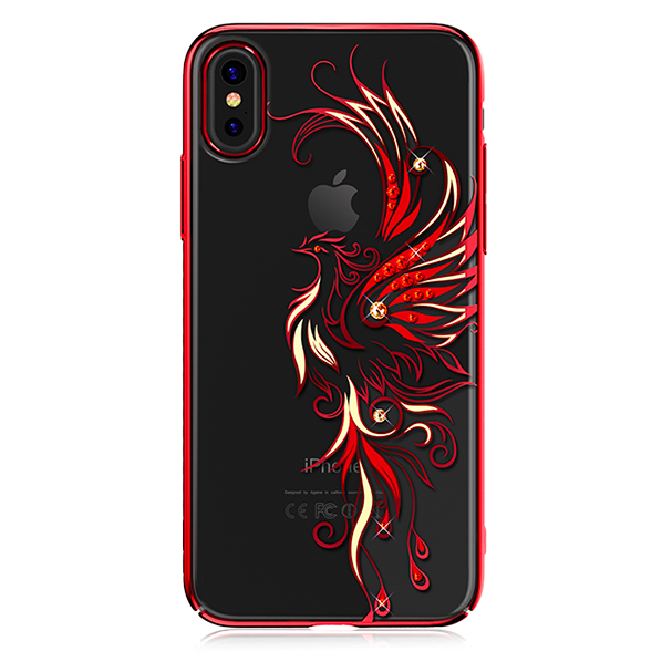 Чехол накладка Swarovski Kingxbar Phoenix Series для iPhone X Красный - Изображение 13205