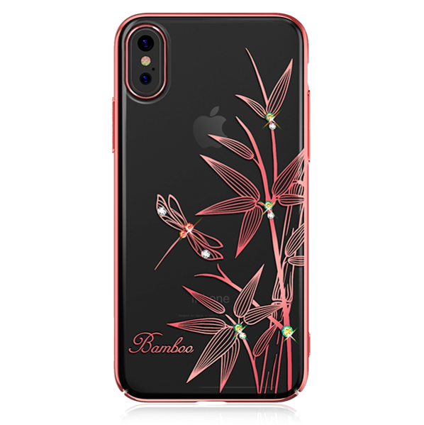 Чехол накладка Swarovski Kingxbar Elegant Series для iPhone X Bamboo Розовый - Изображение 13287