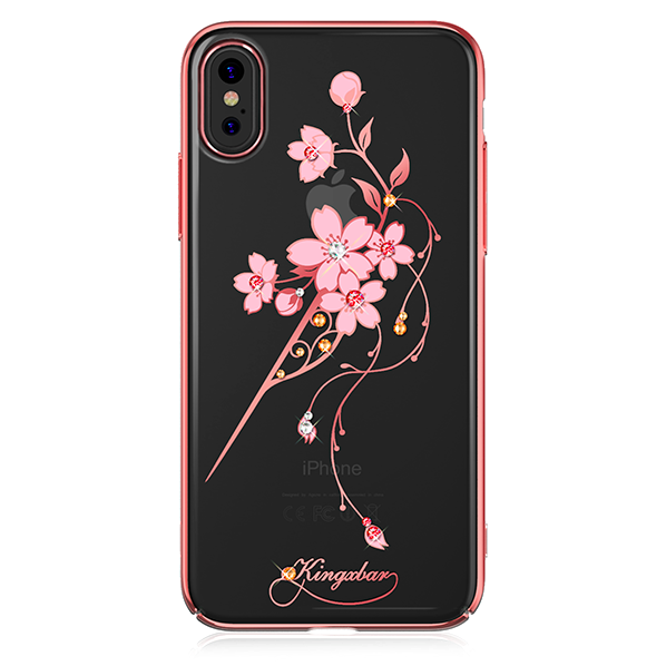 Чехол накладка Swarovski Kingxbar Exquisite Series для iPhone X Hairpin Розовый - Изображение 13305
