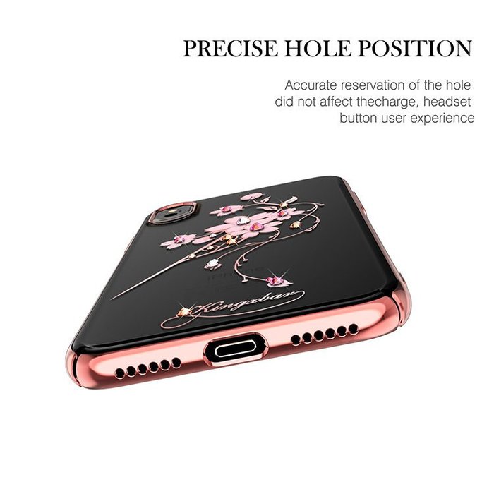 Чехол накладка Swarovski Kingxbar Exquisite Series для iPhone X Hairpin Розовый - Изображение 13319