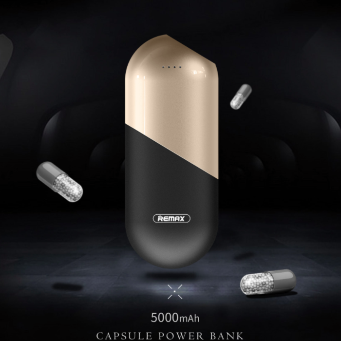 Внешний аккумулятор Power Bank Remax Capsule 5000 mAh Gold - Изображение 13893