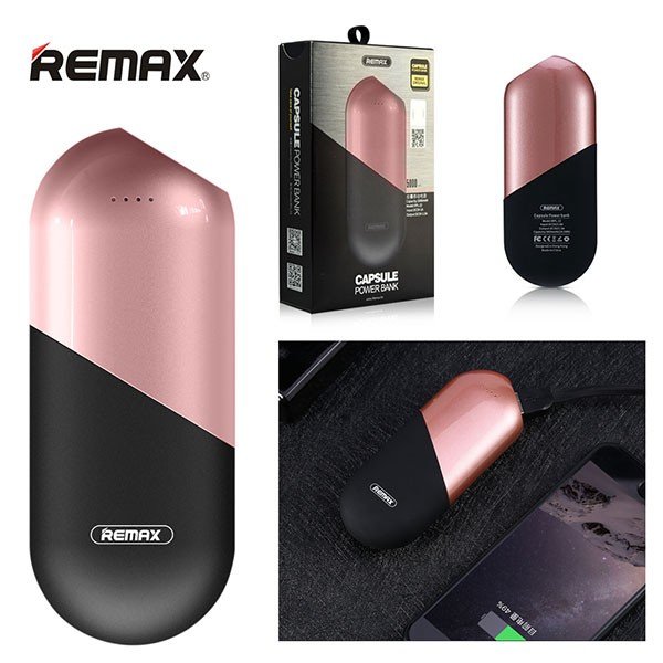 Внешний аккумулятор Power Bank Remax Capsule 5000 mAh Rose Gold - Изображение 13945