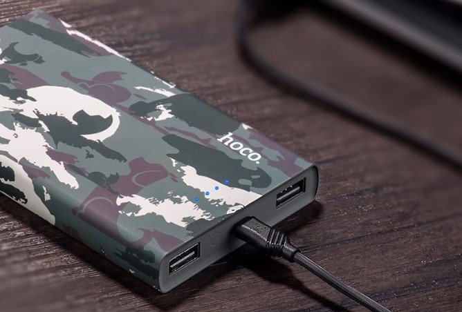 Внешний аккумулятор Power Bank Hoco Camouflage 13000 mAh Зеленый - Изображение 14037