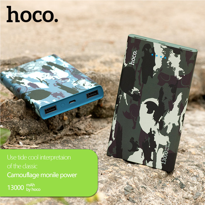 Внешний аккумулятор Power Bank Hoco Camouflage 13000 mAh Зеленый - Изображение 14041