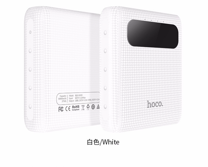 Внешний аккумулятор Power Bank Hoco Mige 10000 mAh Белый - Изображение 14211