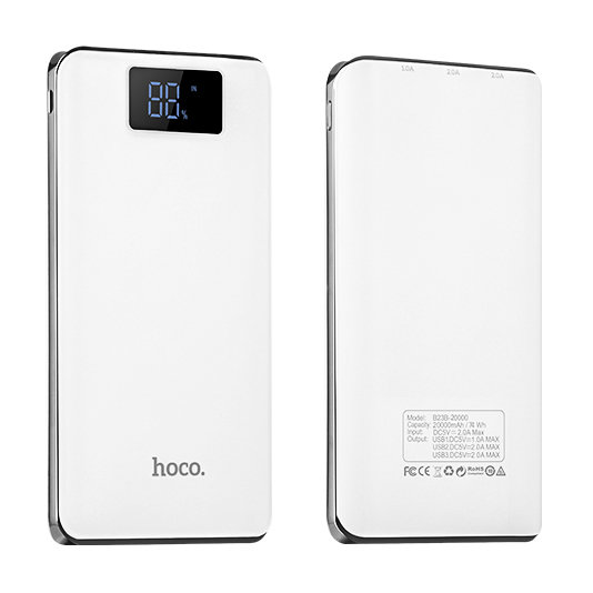 Внешний аккумулятор Power Bank Hoco B23B 20000 mAh Белый - Изображение 14259