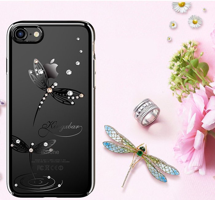 Чехол накладка Swarovski Kingxbar Classic Black Dragonfly для iPhone 8 Черный - Изображение 14731