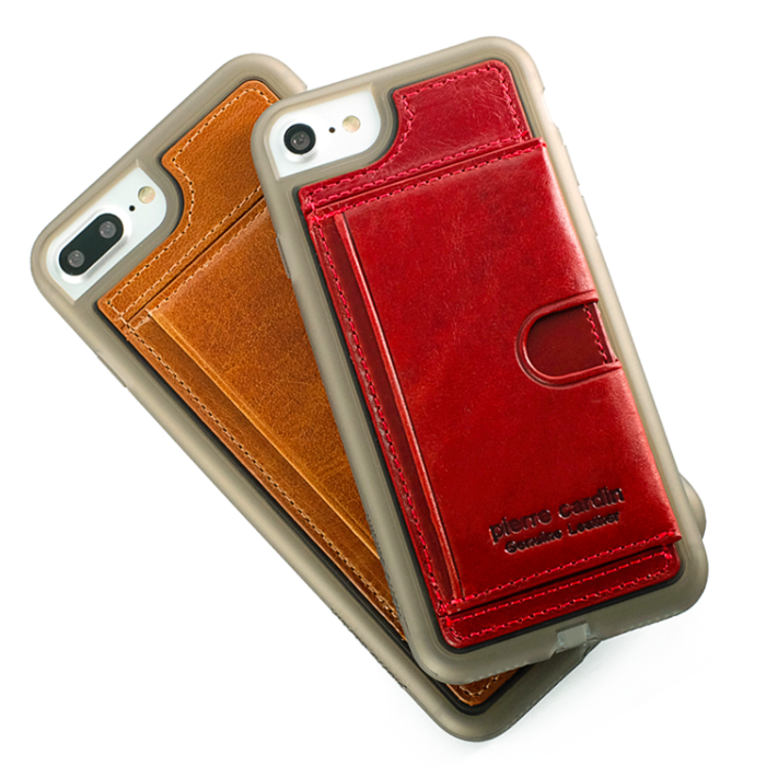 Кожаный чехол накладка Pierre Cardin Wallet для iPhone 8 Коричневый - Изображение 14969