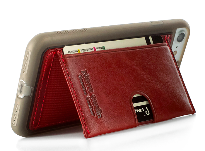 Кожаный чехол накладка Pierre Cardin Wallet для iPhone 8 Коричневый - Изображение 14973