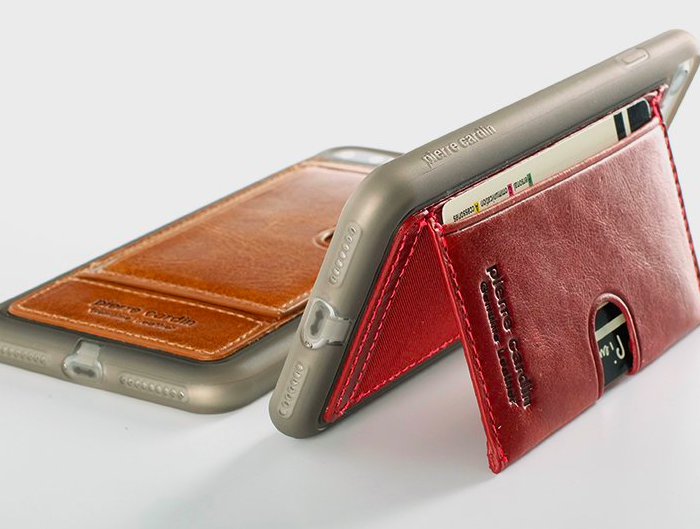 Кожаный чехол накладка Pierre Cardin Wallet для iPhone 8 Коричневый - Изображение 14975