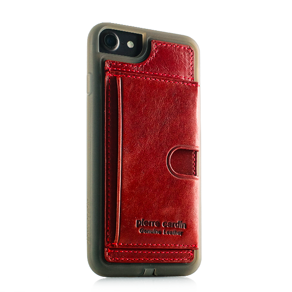 Кожаный чехол накладка Pierre Cardin Wallet для iPhone 8 Красный - Изображение 14995