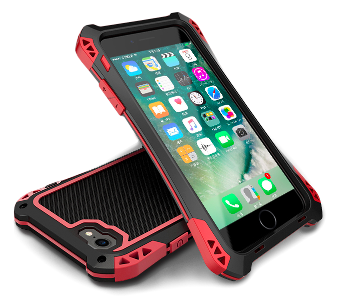 Противоударный чехол R-Just Amira для iPhone 8 Черно-Красный - Изображение 15113