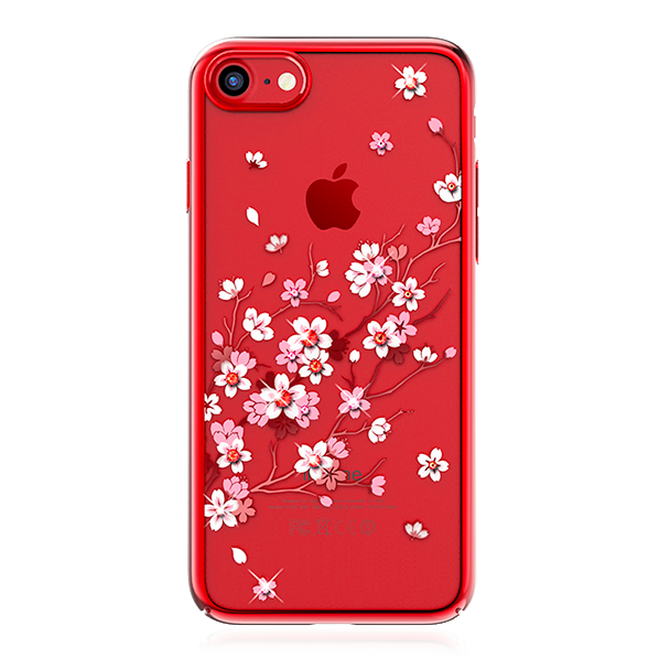 Чехол накладка Swarovski Kingxbar Sakura для iPhone 8 Красный - Изображение 15213