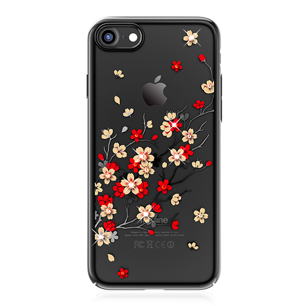 Чехол накладка Swarovski Kingxbar Sakura для iPhone 8 Черный - Изображение 15227