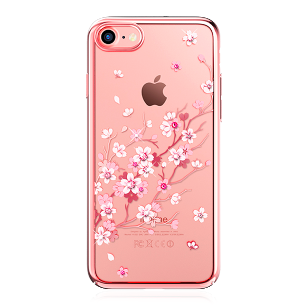 Чехол накладка Swarovski Kingxbar Sakura для iPhone 8 Розовый - Изображение 15261