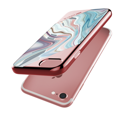 Чехол накладка X-Doria Revel Lux Rose Gold Swirl для iPhone 8 Розово-голубой - Изображение 15285