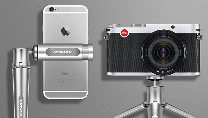 Мобильный штатив Momax Tripod Pro для смартфонов и камер Серебро - Изображение 6791