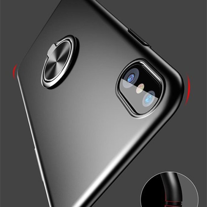 Чехол накладка Baseus Ring Case для iPhone X Черный - Изображение 22200