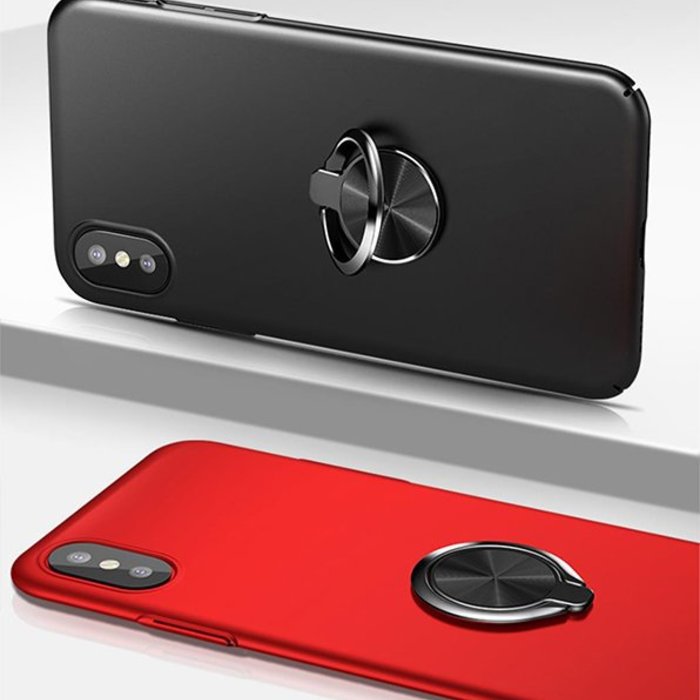 Чехол накладка Baseus Ring Case для iPhone X Красный - Изображение 22216