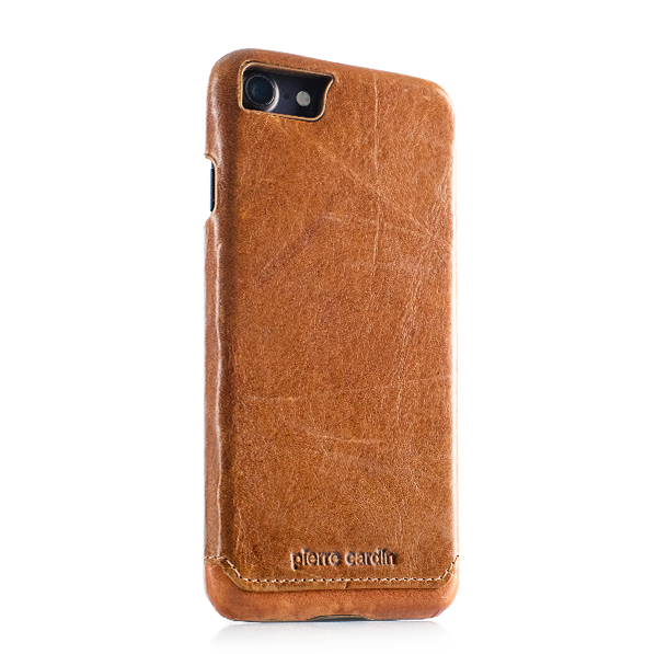 Кожаный чехол накладка Pierre Cardin для iPhone 8 Коричневый - Изображение 15637