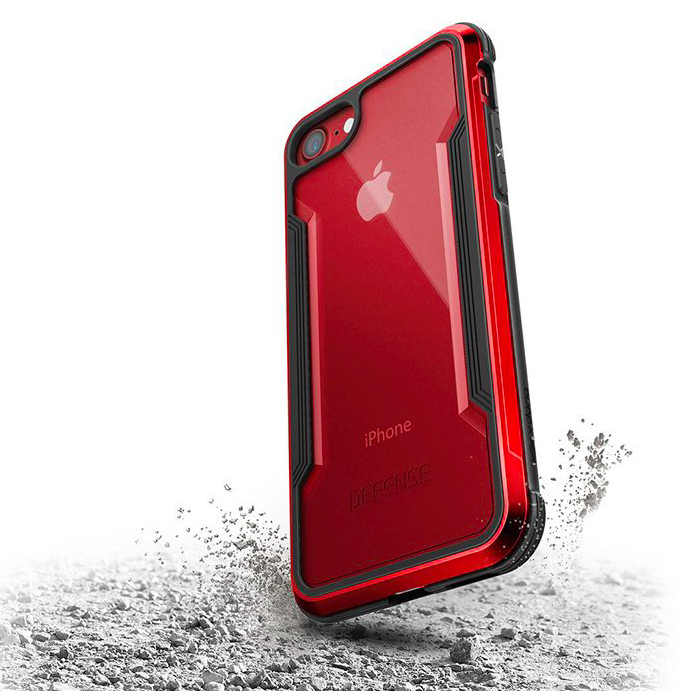 Противоударный чехол накладка X-Doria Defense Shield для iPhone 8 Красный - Изображение 22480