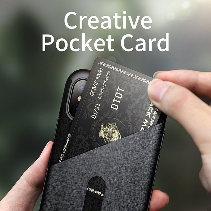 Чехол накладка Baseus Card Pocket для iPhone X Синий - Изображение 22582