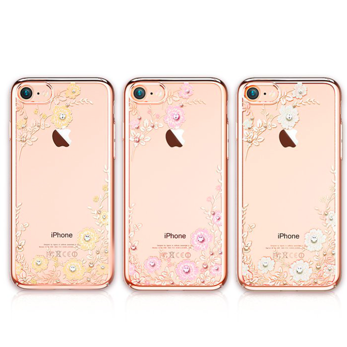 Чехол накладка Swarovski Kingxbar Flora Pink для iPhone 8 Розовое золото - Изображение 16137