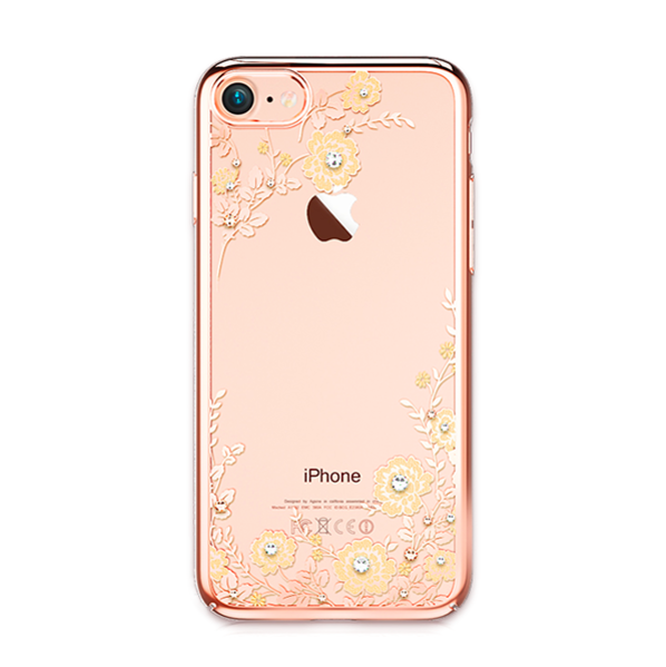 Чехол накладка Swarovski Kingxbar Flora Pink Gold для iPhone 7 Розовое золото - Изображение 16151