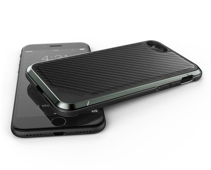 Противоударный чехол накладка X-Doria Defence Lux для iPhone 8 Черный Карбон - Изображение 22734
