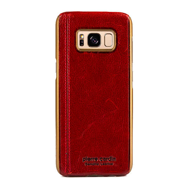 Кожаный чехол накладка Pierre Cardin для Samsung Galaxy S8 Красный - Изображение 7619