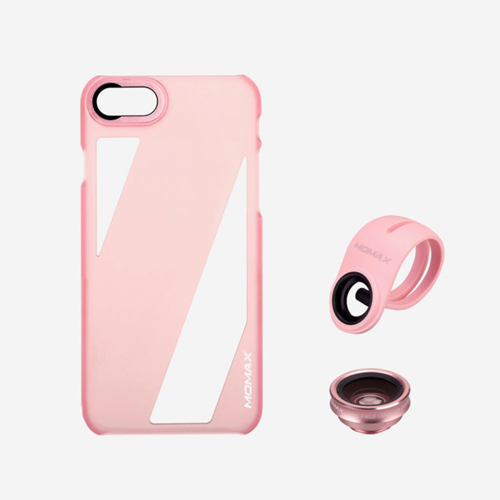 Чехол с объективами Momax X-Lens Case для iPhone 8 Розовый - Изображение 16397