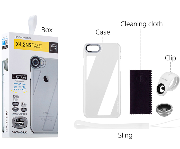 Чехол с объективами Momax X-Lens Case для iPhone 8 Бирюзовый - Изображение 16437