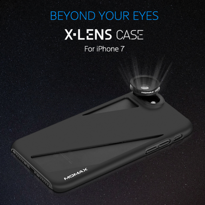Чехол с объективами Momax X-Lens Case для iPhone 8 Черный - Изображение 16481