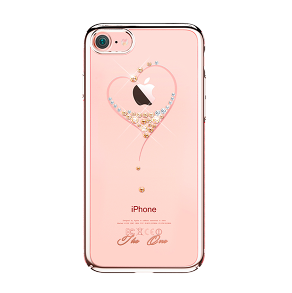 Чехол накладка Swarovski Kingxbar Classic Rose Heart для iPhone 7 Розовое золото - Изображение 16521