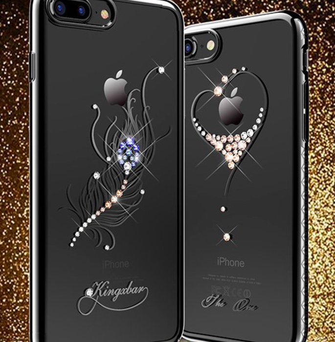 Чехол накладка Swarovski Kingxbar Starry Sky Black Heart для iPhone 7 Черный - Изображение 16625