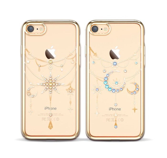 Чехол накладка Swarovski Kingxbar Twinkling Stars Moon Gold для iPhone 8 Золото - Изображение 17289