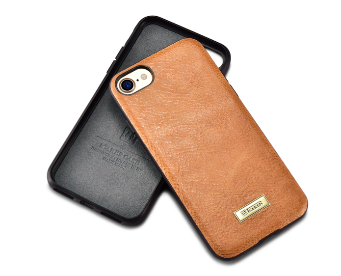 Кожаный чехол накладка iCarer Shenzhou Leather для iPhone 8 Коричневый - Изображение 17325