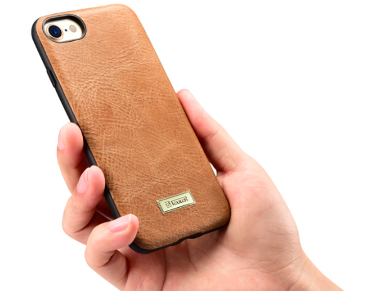 Кожаный чехол накладка iCarer Shenzhou Leather для iPhone 8 Коричневый