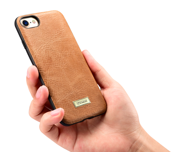 Кожаный чехол накладка iCarer Shenzhou Leather для iPhone 8 Коричневый - Изображение 17335