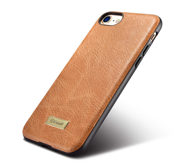 Кожаный чехол накладка iCarer Shenzhou Leather для iPhone 8 Коричневый - Изображение 17337