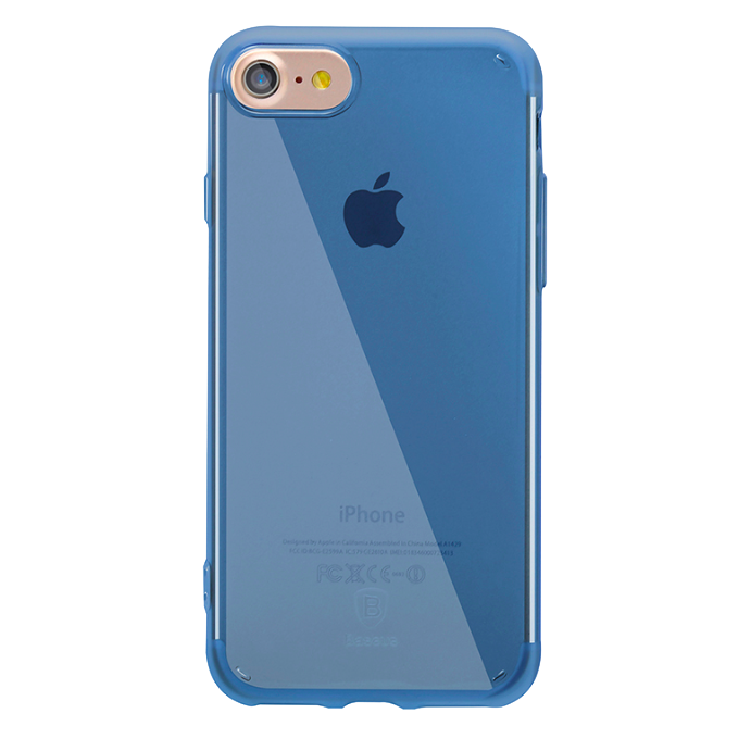 Силикновый чехол накладка Baseus Simple Anti-Scratch для iPhone 8 Синий - Изображение 17413