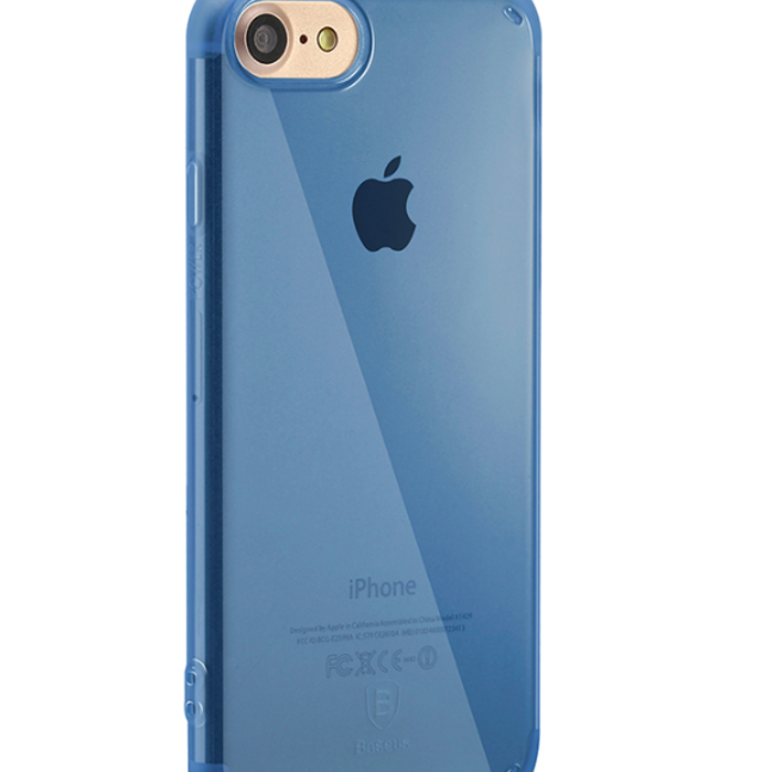 Силикновый чехол накладка Baseus Simple Anti-Scratch для iPhone 8 Синий - Изображение 17419