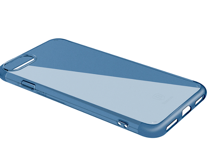 Силикновый чехол накладка Baseus Simple Anti-Scratch для iPhone 8 Синий - Изображение 17423